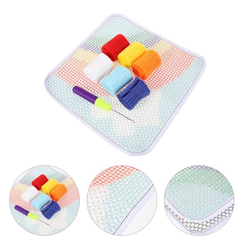 Kit para hacer alfombras de gancho manualidades hogar DIY arcoíris 8
