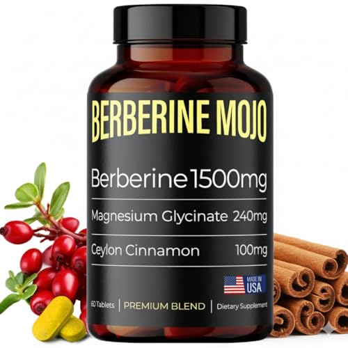 Berberine Mojo - Berberine Supplement 1500mg with Magnesium Glycinate 240mg & Ceylon Cinnamon 100mg