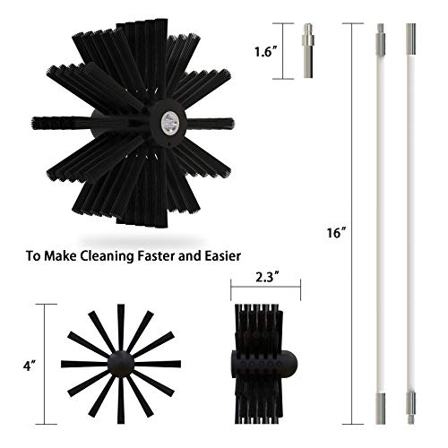 Dryer Vent Cleaner Kit 20 Feet Dryer Vent Brush Chimney Sweep Kit Suitable for Dredging and Cleaning Various Pipes,Chimneys and Vents Etc. Can Be Reused,Drill Adapter Included and Storage Bag