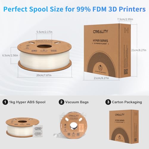 Image of Creality Hyper ABS Filament for K1 /K1 Max /K2 /K2 Plus, Official 3D Printer Filament ABS 1.75mm for High-Speed Printing Convenient Open Printing Filament, 1kg(2.2lbs) Spool(White)