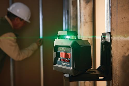 BOSCH GLL50-40G Green-Beam Self-Leveling 360 Degree Cross-Line Laser, Includes 4 AA Batteries, L-Bracket, Ceiling Clip, & Hard Carrying Case thumbnail 7