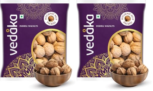 Image of Amazon Brand - Vedaka Inshell Walnuts | 500 Gram | Akhrot With Shell | Rich In Omega-3 & Antioxidants | Healthy Snack (Pack of 2)