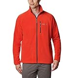Lieferumfang: 1 x Columbia Herren Fleecejacke mit durchgehendem Reißverschluss, Fast Trek II, Material: 100 % Polyester-Mikrofleece, Farbe: Rot, Dunkelgrau (Bonfire, Shark), Größe: L, Art.-Nr.: 1420421
