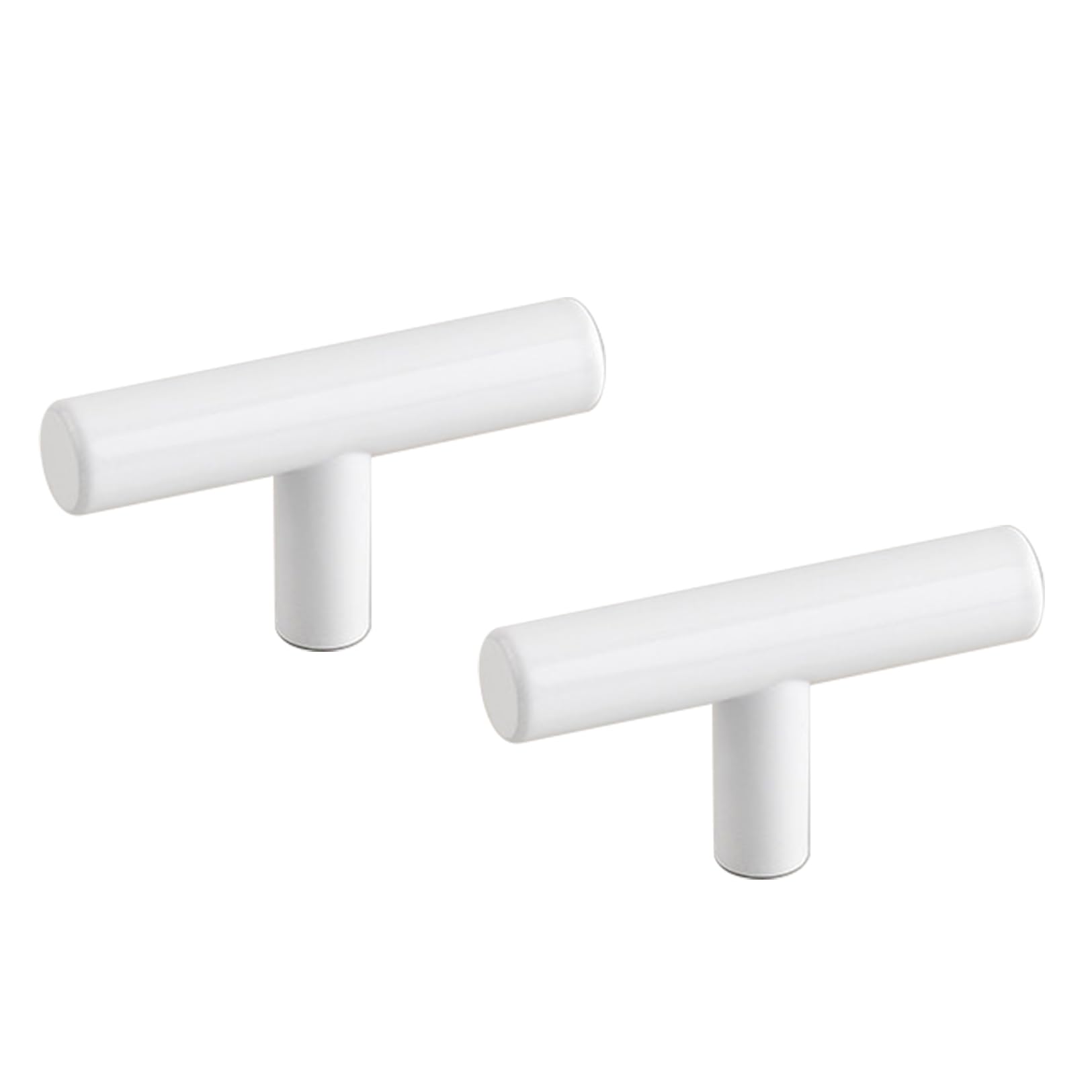 TYYCKJ 2 Pack Bright White Bathroom Cabinets Handles Bridge-Shaped Bookcase Drawer Knobs Aluminum Alloy Wardrobe Handles Kitchen Cabinet Handles (Single Hole)