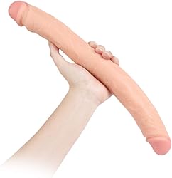 Consolador con función de empuje para mujer consolador doble 38,1 cm consolador anal realista pene dong tapón anal para punto G vaginal y estimulación anal juguete sexual para mujeres lesbianas Roluck