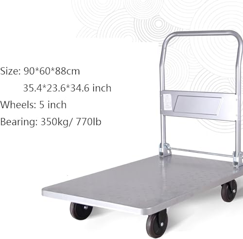 Carretilla plegable resistente de acero con ruedas giratorias miniatura 2