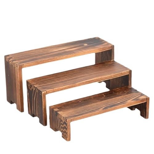 Genérico Expositor De Madera   Apilables Exhibidor Estante   Organizador De Baño Y Dormitorio Para Joyas, Figuras, Postres, Perfumes, Magdalenas, Esmalte De Uñas Y Cosméticos