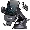 CHGeek Cargador inalámbrico para automóvil, carga rápida de 15 W, soporte de teléfono para iPhone 16 15 14 13 12 Pro Max 11 XR XS, Samsung Galaxy S24 Ultra S23 S22 S21, S20, S10+, negro