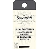 Speedball 002905 Fountain Pen Ink Cartridges Set - Cartridges for Speedball Fountain Pens -10 Black Cartridges