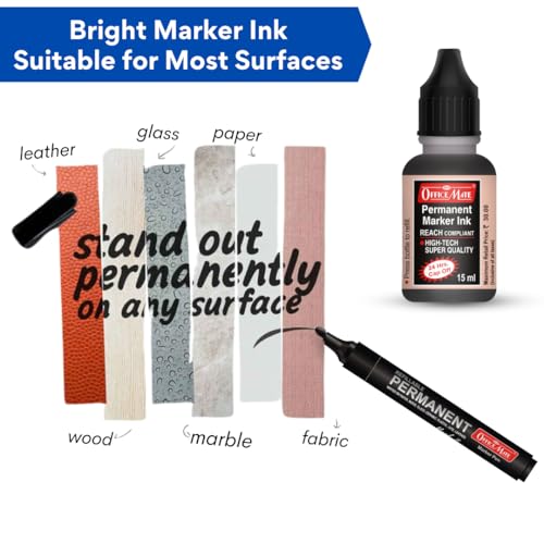 Image of Soni Officemate Permanent Marker Combo Set with Refill Ink | Multicolor Pack | Waterproof, Quick Dry Ink | Works on Glass, Paper, Plastic, Wood, Fabric & Metal | Office, School & Industrial Use