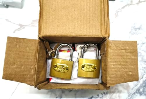 Image of ZEN METALS | 63 mm Padlock with 3 Keys | Pack of 2 | Lock for Main Door, Gate, Shops, Office, | Golden Finish | Hardened Shackle Padlock | Heavy Duty