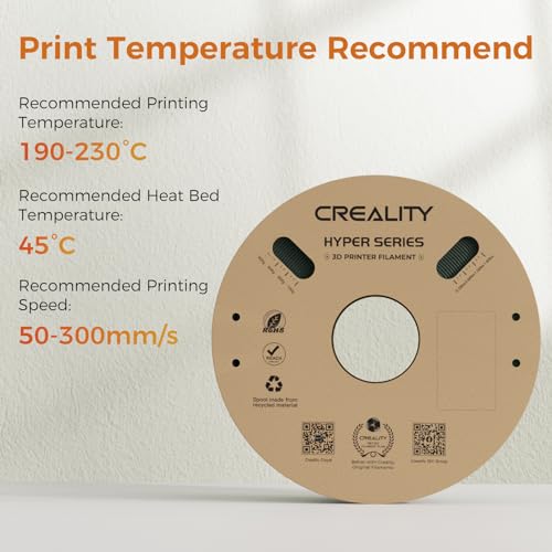 Image of Creality Carbon Fiber Filament PLA 1.75mm, Hyper PLA-CF 3D Printer Filament with Matte Finish for 50-300mm /s High-Speed Printing, Dimensional Accuracy+ /-0.03mm (Black, Hyper PLA-CF-2KG)