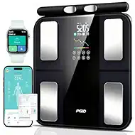 Smart Scale for Body Weight,8-Electrode Digital Bathroom Scale for Weight Fat BMI Muscle Mass Full Body Composition Analyzer 28 Measurements Accurate Weighing Machine Syncs with App for 24 Users