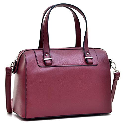 Faux Leather Handbags Barrel Top Ha…