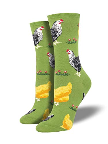 Preisvergleich Produktbild LilyRosa®, Damensocken mit Hühnermotiv, Hühnersocken von Socksmith, Geschenk, Blau / Grün Gr. One size, grün