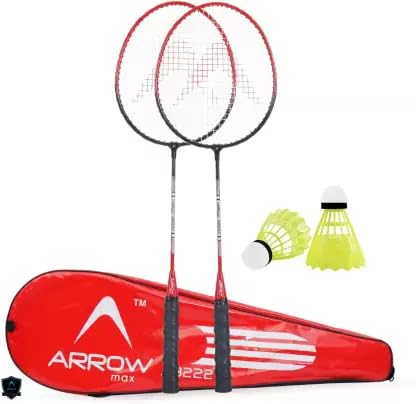ArrowMax Badminton Racquets Set with 2 PC Nylon Shuttle, AB -222 RED Racket Badminton Kit (B0CGDGFV9M) Amazon Price History, Amazon Price Tracker