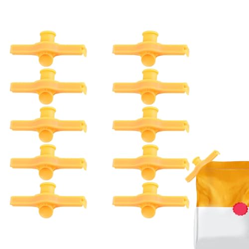 Puwaiio Clips de virutas para paquetes de alimentos, clips seguros para bolsas de alimentos, clips de virutas que evitan derrames | Clips de sellado para bolsas de sellado con barra de sellado