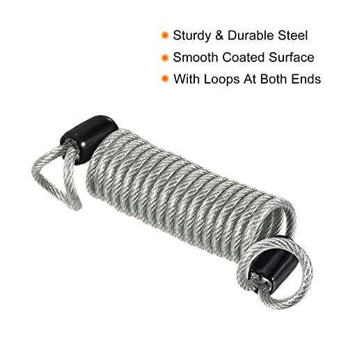 PATIKIL Security Steel Cable 2.5mm x 1m/3.28ft Coated Spring Luggage Lock Wire Rope with Double Loop Transparent - Image 3