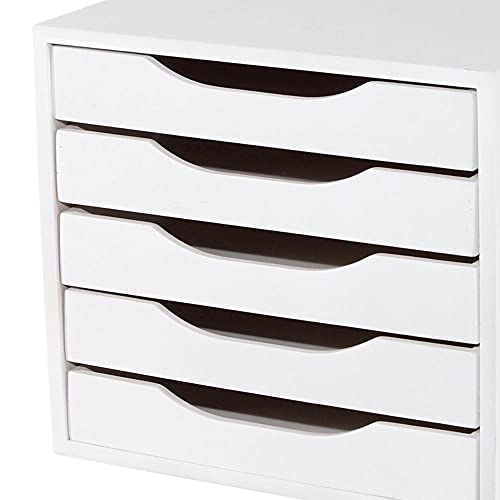 Caixa de Arquivo 5 gavetas, Mdf Branco - Souza & Cia, (Ref: 3306)