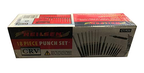 Pin Punch Set 18Pc (Parallel-In Pouch) Avec Auto Centre Coup De Poing 1 Paquet / S Cover