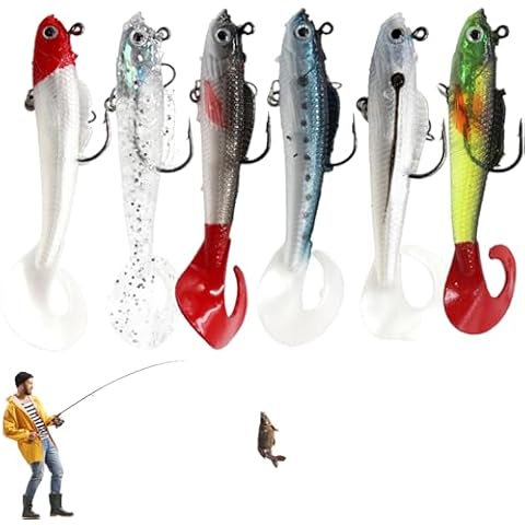 6 PCS Soft Tail Fishing Lure Set Cover
