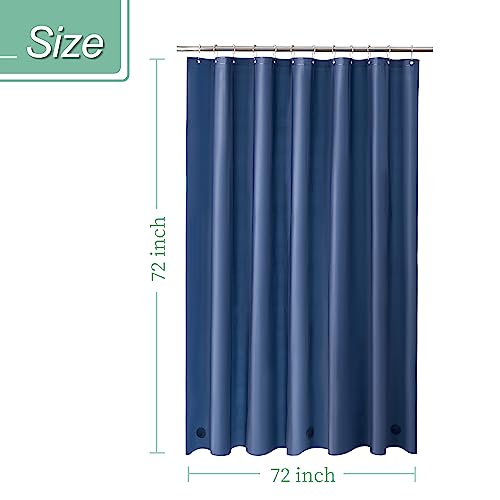 Image of Mrs Awesome Navy Shower Curtain Liner with 3 Magnets, 72x72 Premium Flexible Sturdy Plastic Shower Curtain for Bathroom Lightweight & Waterproof, Navy Blue