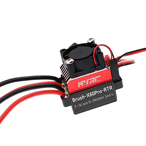 Treehobby Rc Car 60A Brushed Esc Electric Speed Controller With Cooling Fan Compatible With Traxxas Trx4 Trx6 D90 Hsp Tamiya Redcat Axial Scx10 Hpi 4Wd Truck 1/10 Rc Truck Car Crawler (Tamiya Plug) #TOP1