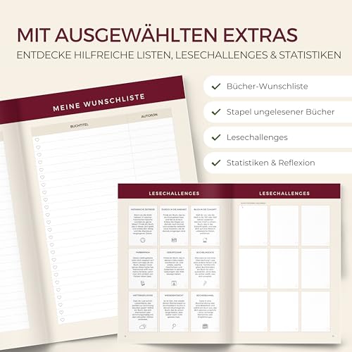 memoriecation Book Journal: Dein Lesetagebuch mit Platz für 100 Bücher - Buchjournal mit robustem Hardcover DIN A5 - Reading Journal, Lese Gadgets
