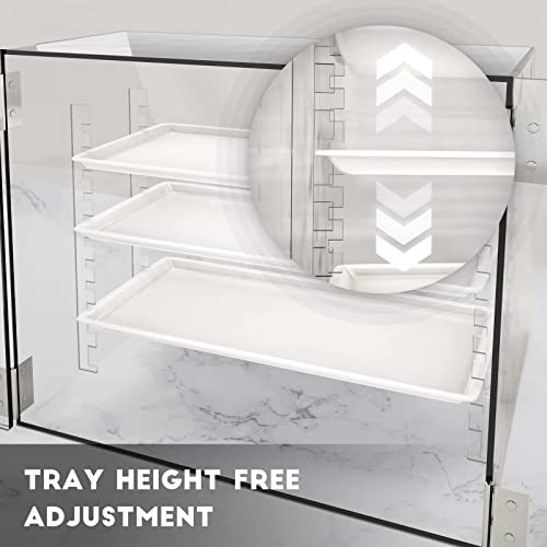 Pyy Pastry Display Case Countertop Commercial Display Cases Bakery Display Case 3-Tier With Trays Cookie Bread Display Case Acrylic With Removable Plates #TOP2