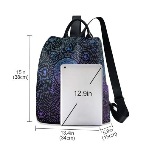Image of ALAZA Boho Mandala Ethnic Bohemian Backpack Purse for Women Anti Theft Fashion Back Pack Shoulder Bag