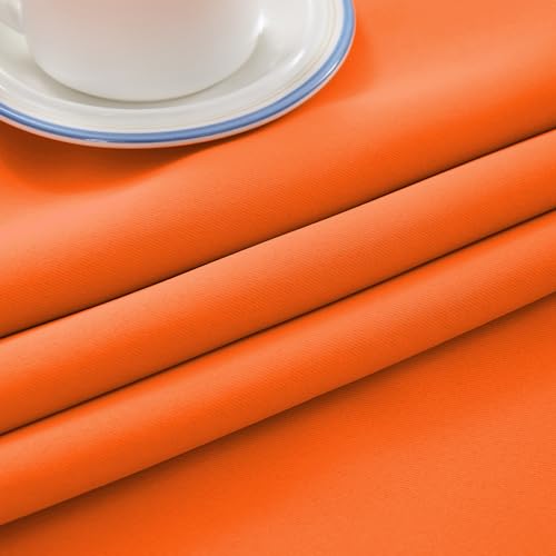 Image of HUTO Blackout Window Curtains and Drapes - Thermal Insulated Solid Antique Copper Grommet Top Blackout Panels Draperies for Kid's Room (Vibrant Orange, 1 Pair, 52 x 63 Inch)