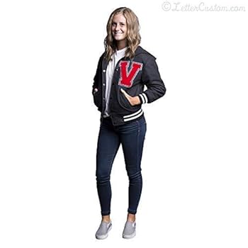 Amazon.com: Womens Varsity Letter Jacket Gray Oxford Melton