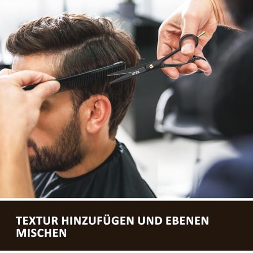 GTEX Friseurschere, Professionelle Haarschneideschere 6,5 Zoll Prämie Schere Haare Schneiden mit Extra Scharfen und Präzisen Schnitten Haarschere für Männer, Frauen und Erwachsene - Hair Scissors
