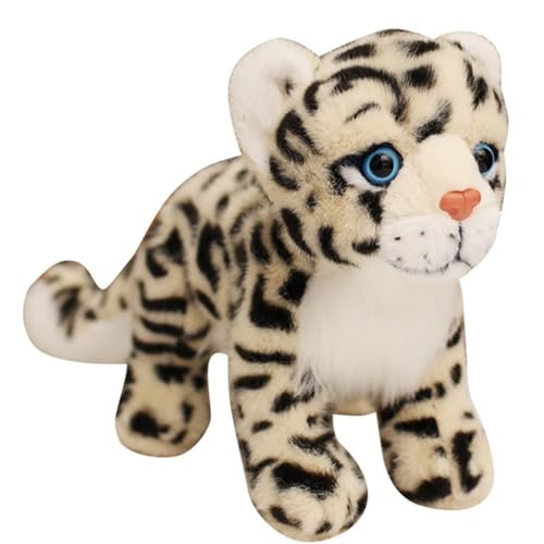 KUKUShining Leopardo Nieves Peluche, Muñecos Salvajes Suaves Realistas Dibujos Animados for Regalo Cumpleaños(38cm/14.96in)