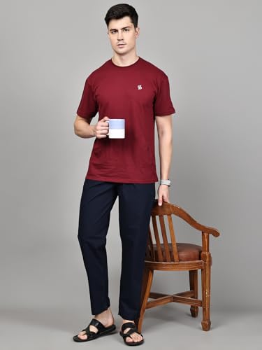 Image of Majestic Man Men Mid Rise Comfort Fit Solid Pure Cotton Casual Style Lounge Pants