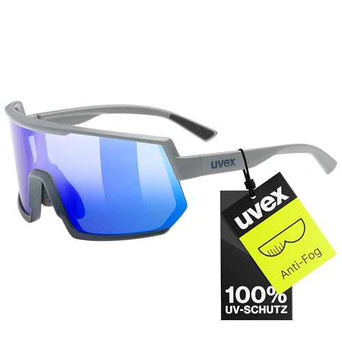 Uvex sportstyle 235 - Sportbrille für Damen und Herren - 100% UVA-, B, C Schutz - druckfreier Sitz & perfekter Halt - rhino deep space matt/blue - one size