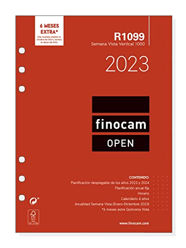 Finocam - Recambio Anual 2023 Open Semana Vista Vertical Enero 2023 - Diciembre 2023 (12 meses) Español R1099 Cover