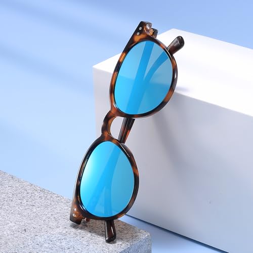 Image of Small Round Polarized Sunglasses for Women Men Compact Vintage Style UV400 Protection Classic Lightweight