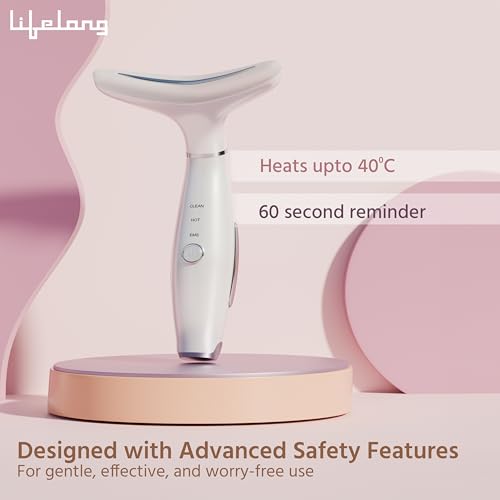 Image of Lifelong 3-in-1 Beauty Massager for Face and Neck, Based on Triple Action LED, Wrinkle Reduction, Neck & Face Lifting Device | Red Light Therapy with Vibration Technology for Skin Care,Improve,Firm,Tightening
