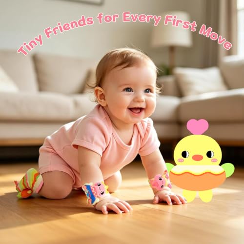 Image of Rattle Socks for Babies 0-6 Months, Baby Wrist Rattles Set