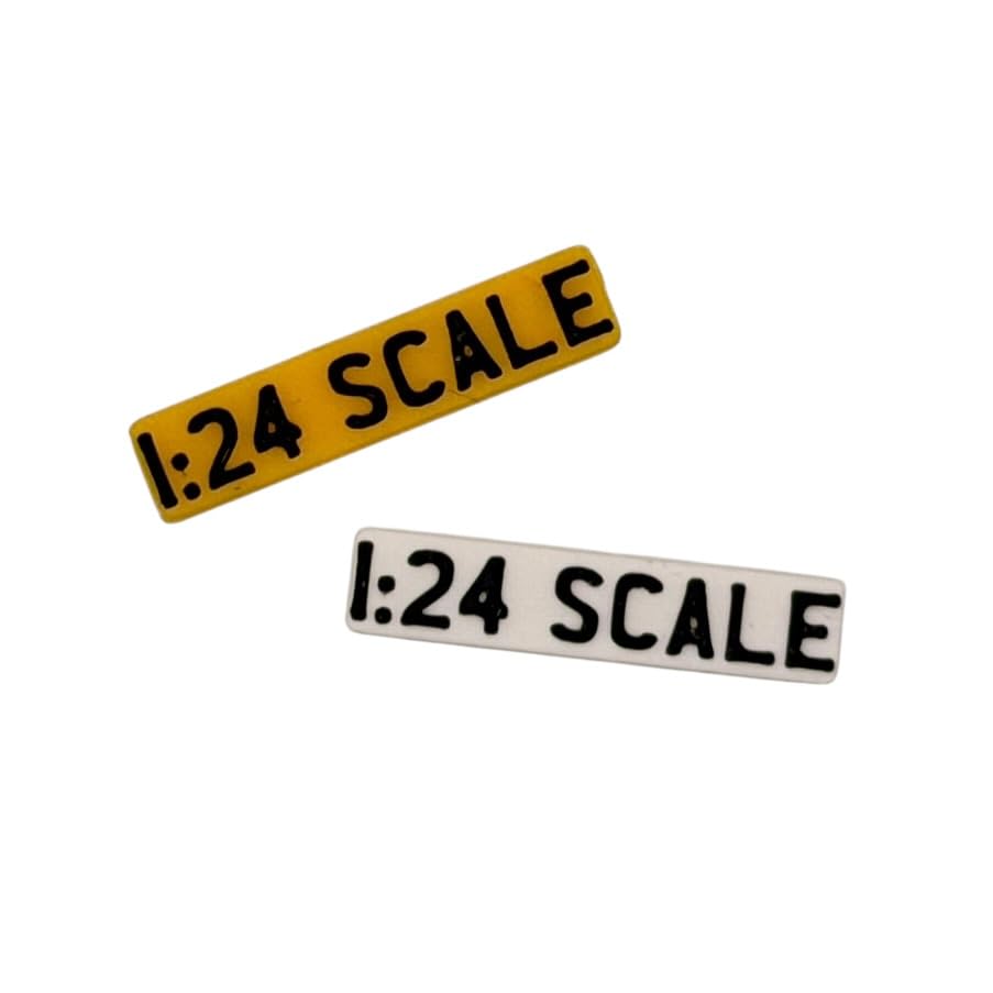 1:24 Scale Numberplates for Scale Models/Cars - Real Plastic Plates with Raised Letters - 0.9mm Thickness - Actual Scale 21.7mm wide, 4.6mm tall.