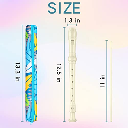 Descant Soprano Recorder Music Recorder Instrument For Kids Flute Kids Recorder With Cleaning Rod + Case Bag (White) #TOP1