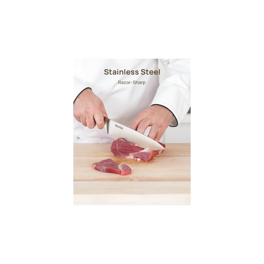 Knife-Sets-for-Kitchen-with-Block-15-Piece-Otirilo-Kitchen-Knife-Set-High-Carbon-Stainless-Steel-Cooking-Knife-Set-Triple-Riveted-Forged-Handle-Razor-Sharp-Chefs-Knife-Set-with-Sharpener Kitchen Knife Sets with Block 15-Piece, Otirilo Stainless Steel Cooking Knife Set,Ultra-Sharp Blades,High Carbon Steak Knives Razor-Sharp Chef's Knife Set with Sharpener,Dishwasher Safe Cutlery