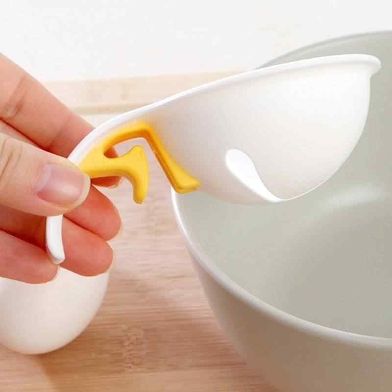 CHEFZOCO Separador de Yemas y Claras de Huevos 10 cm Plástico Blanco