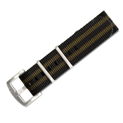 Image of BluShark - Original Collection Military-Style Waterproof Watch Strap, Fits All Timepiece Brands, Durable Nylon Wristwatch Accessories with Stainless Steel Buckle - 18mm, 20mm, 22mm & 24mm Watch Bands