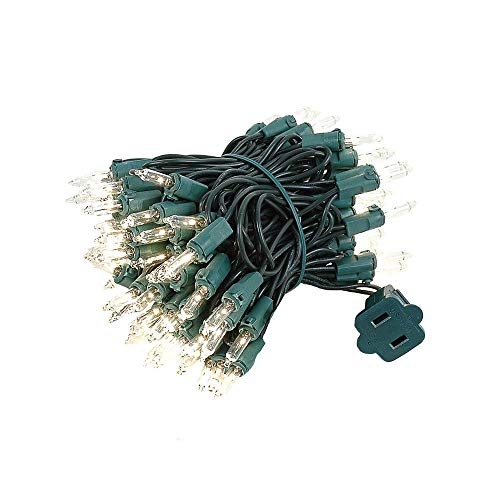 Novelty Lights Clear Incandescent Christmas String Lights - Ul Listed Indoor/Outdoor Light Set W/ 100 Mini Bulbs For Christmas Tree, Patio, Wedding Decor, And More - (Green Wire, 22' Long) #TOP3