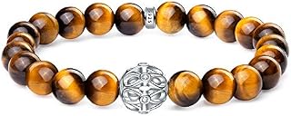 J.Endéar Beaded Bracelets for Womens, 8mm Natural Gemstone Bracelet, Infinity Friendship Bracelets with 925 Sterling Silver Infinite Charm