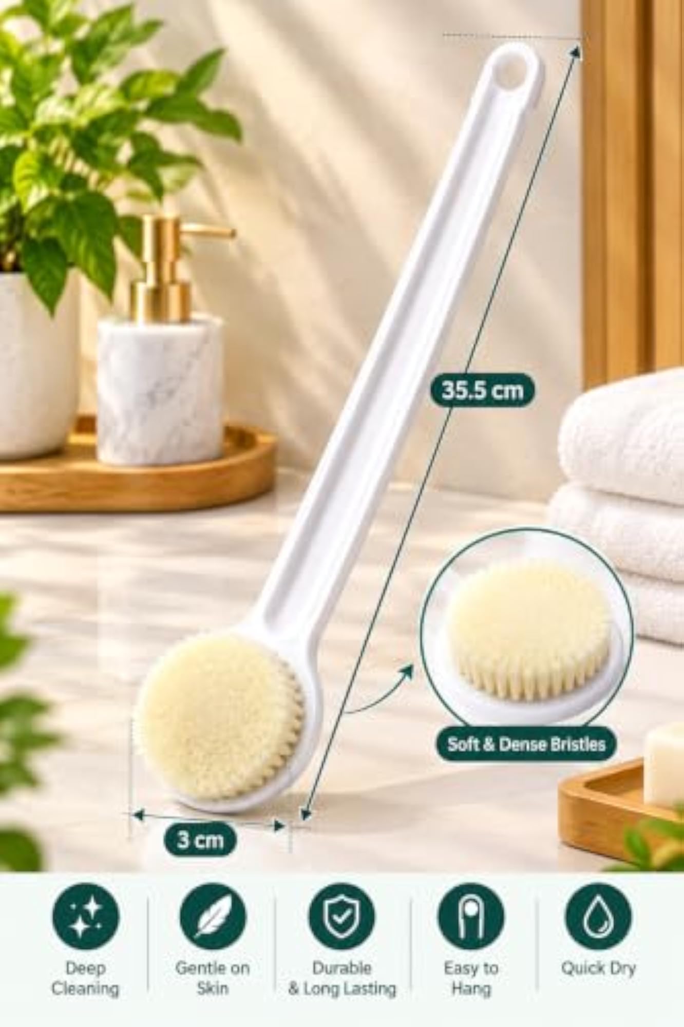 Back Scrubber with Long Handle for Bathing