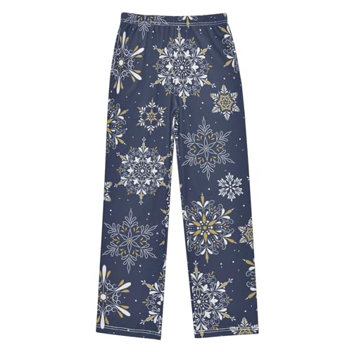 Boys' Pants Blue Elegant Snowflake Christmas Long Bottoms Jogger Pants Elastic Waist Trousers with Pockets S-XL - Main Image
