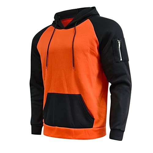 Ensemble pull à capuche homme orange et pantalon taille moyenne pour voyage - 4